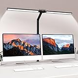 Schreibtischlampe LED Dimmbar, Bravzurg 78cm 24W Klemmbar Schreibtischleuchte mit Lichtsensor, 5 Farbtemperaturen 5 Helligkeitsstufen, Tischlampe mit Memory Funktion für Monitor, Büro, Arbeitszimmer