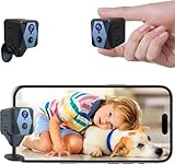 aidowocam Mini Kamera,4K Überwachungskamera Innen, Kamera Überwachung Innen,WiFikamera Live Übertragung Handy APP Für Lange Standby 2800mAh Akku Kamera,Bewegungsmelder/Nachtsicht/Cloud