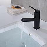 heißer und kalter Stretch-Wasserhahn, wassertropfen, waschbecken, waschbecken, badezimmerschrank, Wasserhahn, auslaufhahn, Stretch, schwarz