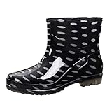 pxjsdwe stiefeletten damen, Gummistiefel Damen Halbhoch Wasserdicht Regenstiefel Outdoor Leicht Rutschfest Regenschuhe Gummistiefeletten Elegant Mode Rain Boots Bequem Atmungsaktiv Gartenschuhe 39