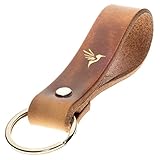 ELBERCRAFT® Schlüsselanhänger Leder KOLIBRI der Schlüssel Organizer für deine Schlüsseltasche keychain made in Germany braun Gravur gold