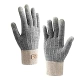 Homealexa Winterhandschuhe Touchscreen Handschuhe Strick Fingerhandschuhe Sport Warm und Winddicht Winterhandschuhe für Skifahren Radfahren und SMS, Geeinget für Damen und Herren