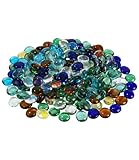 Glassteine bunt, 900g Glassteine Deko, 17-19 mm Muggelsteine, Dekosteine Kinder, Spielsteine, basteln, bunt-Mix durchsichtig Glasnuggets, für Vasen Craft Garden Bowls Aquarium