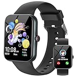 Smartwatch Kinder, Kinder Sport Fitness Uhr für Mädchen Jungen mit Schrittzähler, 100+ Sportmodi, Wecker, Spiele, Stoppuhr, Kinderuhr, Nachrichten, Aktivitäts Watch für Teens 5-16 Geschenke, Schwarz