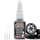 Aarovibe Gummikleber Extra Stark Wasserfest 30g, Schwarzer Gummi Kleber mit Starker Bindung für Gummiprodukte, Reifen, Schuhe, Gürtel, Schläuche und Bastelarbeiten, mit 3 Anti-Trocknungsspitzen