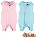 2 Stück Postoperative Katzenbekleidung, Katzenbody Nach Op, Katzen Body Für Katzen Operation, Bequeme Kleidung In Blau Und Rosa