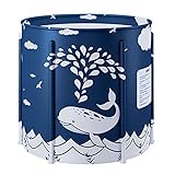 Alacritua Tragbare Badewanne, faltbar, freistehend, Einweichen, isolierend, umweltfreundlich, Badezimmer, Badewanne, Fass für Studenten, Zuhause, Camping, 70 x 65 cm