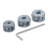 wolfcraft Tiefenstopp-Set Universal, 4-tlg. I 2755000 I Für tiefenbegrenztes Bohren I kompatibel mit allen Holzspiralbohrern in den Ø 6, 8 und 10 mm