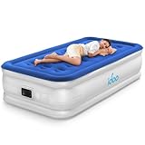 iDOO Luftbett 1 Person mit Integrierter Pumpe, luftmatratze selbstaufblasend in 3 Minuten, tragbares aufblasbares Gästebett, Aufblasbare Matratze für Zuhause und Camping – 190 X 100 X 46 cm