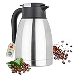 Isolierkanne aus Edelstahl 1,5l oder 2l Thermoskanne Kaffee isolierte Kaffeekanne Gastro Kaffeekaraffe Kaffespender auch für Camping & HLKauf-Block (Isolierkanne 1,5L & HLKauf-Block)