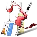MXTIMWAN Weinkühlstab aus Edelstahl mit Ausgießer - Ideales Weinzubehör Geschenk für Weinliebhaber | Bar Geschenk Frauen Männer, Rot- Weißwein Geschenkset
