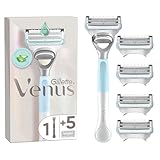 Gillette Venus Damenrasierer für den Intimbereich, mit 5 ORIGINAL Ersatzklingen, Intimrasierer für Frauen hilft, die Haut vor Irritationen zu schützen