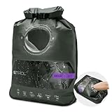 ETROL Tragbare Waschmaschine mit Waschbeutel, leichte Handwaschmaschine für Reisen, Camping, Wäsche, Babykleidung, nicht elektrisch, mit Wasserablauf und Fach unten – Grün, XL