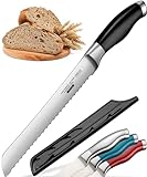 Orblue Brotmesser mit Wellenschliff, Ultrascharfes Edelstahl Küchenmesser, Professionelle Qualität, Ideal zum mühelosen Schneiden von dicken Broten, Bagels, Kuchen