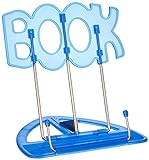 Wedo 21119903 Leseständer Book (aus Kunststoff, stufenlos verstellbar, vernickelte Bügel) blau, 31 x 17,5 x 0,5