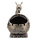 Veemoon Vintage Windschutz Aschenbecher mit Deckel aus Metall Kompakter Drachen Aschenbecher in Antikbronze für Innenräume Dekoratives Rauchzubehör für Wohnzimmer und Büro