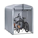 SoBuy Fahrradgarage wetterfest Geräteschuppen Fahrradgarage für 1-2 Fahrräder Carport Zelt mit UV-Schutz Fahrradschuppen für Regenschutz Terrasse Motorrad Garage Gartenhaus 120x163x176cm KLS11-K