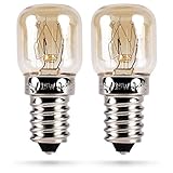 HEITECH Backofenlampe 2er Pack 15W E14 - Backofen Glühbirne hitzebeständig bis 300 Grad für Backofen, Grillöfen, Mikrowelle - Backofen Lampe mit T22 Kapsel & 2100K