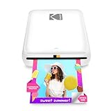 KODAK Step Sofort-Smartphone-Fotodrucker - Tragbarer Mini-Farb-Mobilfotodrucker - Zink 2x3” Klebefotos - Bluetooth-kompatibel mit iOS- & Android-Geräten - Spaßige Bearbeitungs-App - Weiß