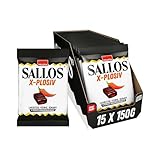 SALLOS X-plosiv Vorrats-Pack – scharfe Lakritz-Bonbons mit Chili-Extrakt, aus natürlichem Süßholzsaft, würzig-scharfe Lakritz-Kombination, vegan, im Vorrats-Pack, 15 x 150 g