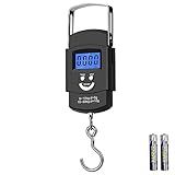 Nutabevr Gepäckwaage mit Haken, Hochpräzise Küche Digitale Kofferwaage, Max 50kg / 110 lb Tragbare Hängewaage mit LCD-Display und Ein-Knopf-Tara-Funktion, für Einkäufe, Postexpress, Angeln usw.