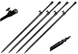 4 Stück Rutenhalter Bankstick Drill Alu 50-90cm schwarz Rodpod Rutenauflage Erdspeer