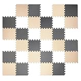 PopsyKosy Puzzle-Spielmatte, ungiftige Schaumstoff-Fliesen für Kinder und Kleinkinder, bunte Puzzle-Matten, 1,5 cm Dicke, 36 Fliesen, 30,5 x 30,5 cm mit Rand