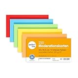 perfect line - 250 Moderationskarten, Intensiv-Farben, Recycling-Karton 20 x 10,5 cm, Premium Qualität, Extra-Stark, Made in Germany, Blauer Engel zertifiziert
