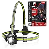 LUMEFIT Lauflicht mit Reflektoren, ideal zum Joggen und Laufen, mit 500 Lumen FrontTaschenlampe, 120° verstellbar, Laufgürtel mit rundum-Reflektoren, rotes Rücklicht, mit Akku (Schwarz)