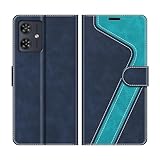 MOBESV Handyhülle für Motorola Moto G54 Hülle Leder, Motorola Moto G54 Klapphülle Handytasche Case für Motorola Moto G54 Handy Hüllen, Modisch Blau