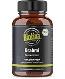 Brahmi Kapseln Bio - 150 Kapseln - 500mg pro Kapsel - Bacopa Monnieri - Gedächtnispflanze - vegan - ohne Zusatzstoffe - Abgefüllt und kontrolliert in Deutschland - Biotiva