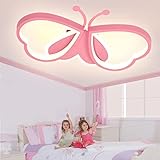 LUOLONG LED Kinder Deckenlampe Schmetterling Deckenlampe Dimmbar Acryl Deckenleuchte Kinderzimmer Kreative Deckenlampe Mädchenzimmer Schlafzimmer Cartoon Deckenleuchte-rosa 72cm