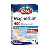 Abtei Magnesium 400 - hochdosiertes Magnesium - für aktive...