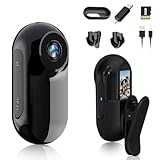 SGZIOO Mini Action Cam, 1080P Action Kamera, Tragbar Helmkamera Reiten, Magnetische Motorrad Camera mit Display Bildschirm 32 GB Speicherkarte, Rückenclip, Bodycam für Outdoor Sport Radfahren Camping