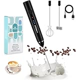 Philorn Milchaufschäumer Stab, Milchaufschäumer Elektrisch Stab Hand Held, 3-Gang USB Aufladbar Aufschäumer, Manuelle Milchschäumer für Kaffee/Latte/Cappuccino/Eier Schlagen