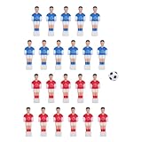 Asixxsix 22 Stück Tischfußball-Ersatz Spieler, Harz-Fußball-Tischteile Zubehör-Set mit 32mm Schwarz-weißer Kugel, Tischfußball-Teile für 4824 Kicker-Maschine