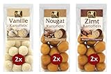 Odenwälder Marzipan Kartoffeln - Winderedition Set - 2x Vanille Kartoffeln, 2x Nougat Kartoffeln, 2x Zimt Kartoffeln je 150g Beutel