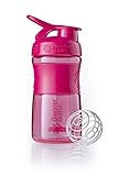 BlenderBottle Sportmixer Tritan Trinkflasche mit BlenderBall, geeignet als Protein Shaker, Eiweißshaker, Wasserflasche oder für Fitness Shakes, BPA frei, skaliert bis 500 ml, 590 ml, pink