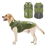 Hundemantel, Winter Hundejacke Wasserdicht Winddichte mit bauchschutz, Outdoor Hunde Wintermantel Hundeweste mit Fleece Gefütterte Reflektierend für Kleine Mittelere und Große Hunde