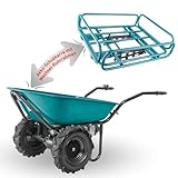 Extol Industrial elektrische Schubkarre mit Akku I Motorschubkarre Plus ausziehbaren Rohrrahmen I Akkuschubkarre mit 100L Mulde & 260kg Traglast I 40V Li-Ion mit 6000mAh