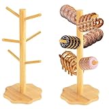 Toivize 2 Stück Brezelständer Holz, 16x36cm Brezelbaum 6-armig, Brezenständer Holz, Vielseitig als Brezenständer, Wurstständer, Tassenständer, Perfekt für Partys und Küche