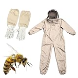 Imkeranzug – Imkeranzug, Schutzanzug für Bienen, abnehmbare Schutzjacke mit Kapuze, für Imkerei, Sicherheitsbekleidung für die Imkerarbeit, Fäustlinge