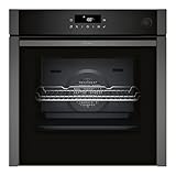 NEFF B6AVJ7AG3, N 50, Einbau-Backofen mit Dampfunterstützung, 60 x 60 cm, Made in Germany, Pyrolyse & Easy Clean Selbstreinigung, Air Fry samt Blech, Versenkbare Tür, Backautomatik
