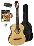 Akustikgitarren-Set, 0668-3, 4/4 Konzert-Gitarre mit 650 Menur, Lindendecke, Hochglanzlackiert, mit Tasche, Stimmgerät, Gitarrenschule und Plektrum, ab 10 Jahre
