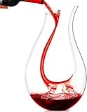 Weindekanter,Smaier Decanter 1.2L Wein-Dekantiergefäß Bleifreier Glasbe Perfektes Geschenkset Dekantierer