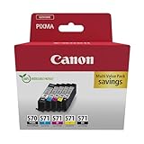 Canon Tintenpatronen - PGI-570/BK CLI-571 BK C M Y PGBK Original Druckerpatronen 5er Pack (1 x Schwarz, 1 x Cyan, 1 x Magenta, 1 x Gelb, 1 x Pigmentschwarz)