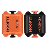 moofit Geschwindigkeitssensor und Trittfrequenzsensor Bundle, Bluetooth & ANT+ Kabelloser Geschwindigkeits, Distanz und Trittfrequenzsensor mit IP67 Wasserdichter Low Energy Technologie, Orange