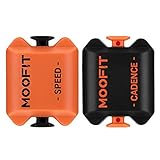 moofit Geschwindigkeitssensor und Trittfrequenzsensor, Bluetooth & ANT+ Kabelloser Geschwindigkeits, Distanz und Trittfrequenzsensor mit IP67 Wasserdichter Low Energy Technologie, Orange