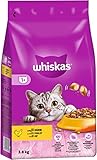 WHISKAS Katzen Trockenfutter Beutel Adult 1+ mit Huhn 3,8kg