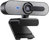 1080P Webcam - Full HD Webcam für PC, Autofokus USB 360° Rotating Streaming Web Kamera mit Stereo Mikrofon und Abdeckung, für Computer, Skype, YouTube Video, Zoom, Conference, Online Courses